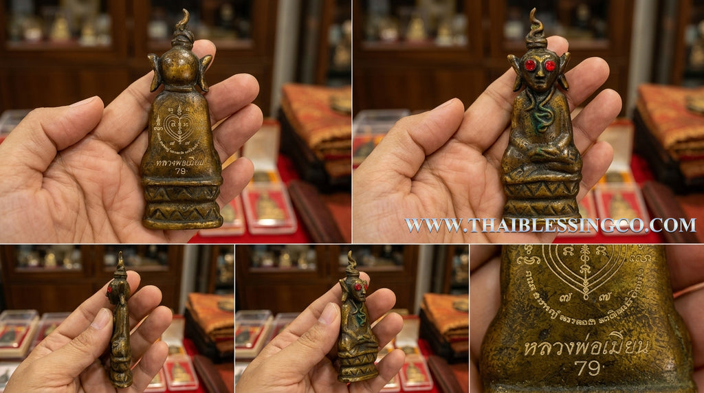 👑Extreme Charisma Phor Ngang "Na-Ok-Taek" Heart-Breaker Edition Authentic Thai Ancient Bronze Talisman Infused with "Wan Raka" Lust Oil and Khun Paen Seduction Spells for Supreme Mercy, Social Influence, and Unstoppable Attraction