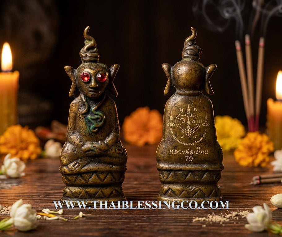 👑Extreme Charisma Phor Ngang "Na-Ok-Taek" Heart-Breaker Edition Authentic Thai Ancient Bronze Talisman Infused with "Wan Raka" Lust Oil and Khun Paen Seduction Spells for Supreme Mercy, Social Influence, and Unstoppable Attraction