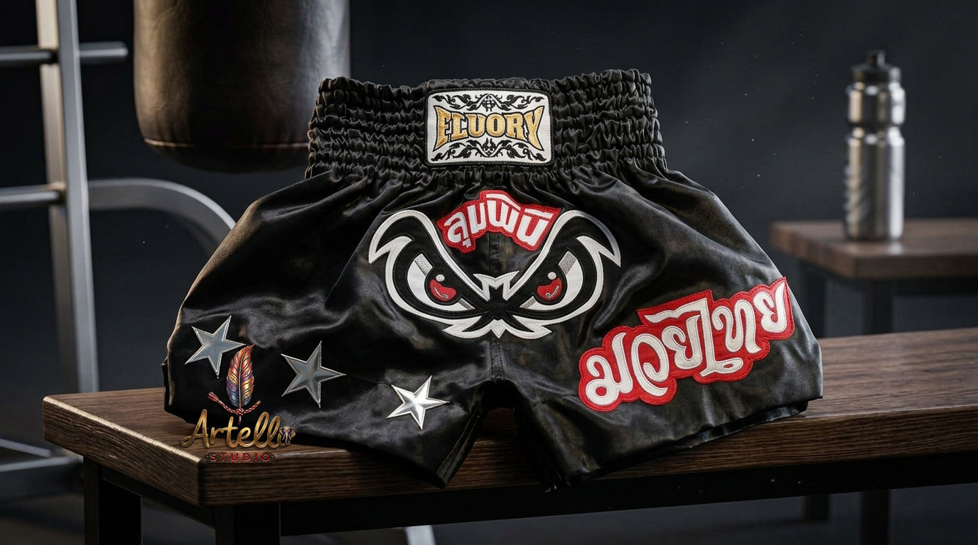🥊 FLUORY Professional Muay Thai Shorts - High-Performance Polyester Training Trunks for Men, Women & Kids - Quick-Dry Breathable Kickboxing Gear - Advanced Combat Sports Apparel for MMA & Boxing Excellence