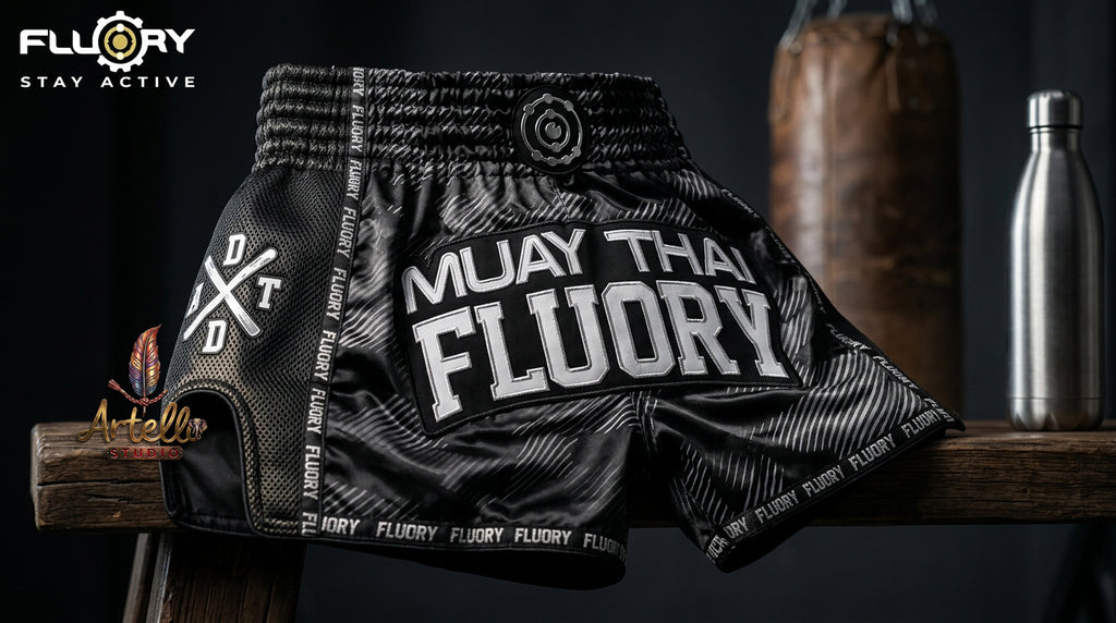 🥊 FLUORY Professional Muay Thai Shorts - High-Performance Polyester Training Trunks for Men, Women & Kids - Quick-Dry Breathable Kickboxing Gear - Advanced Combat Sports Apparel for MMA & Boxing Excellence