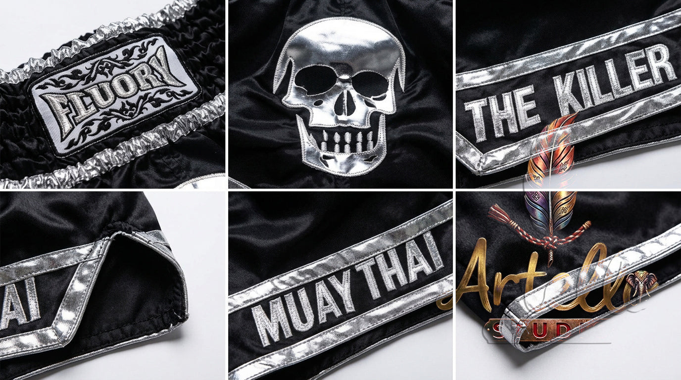 🥊 FLUORY Professional Muay Thai Shorts - High-Performance Polyester Training Trunks for Men, Women & Kids - Quick-Dry Breathable Kickboxing Gear - Advanced Combat Sports Apparel for MMA & Boxing Excellence