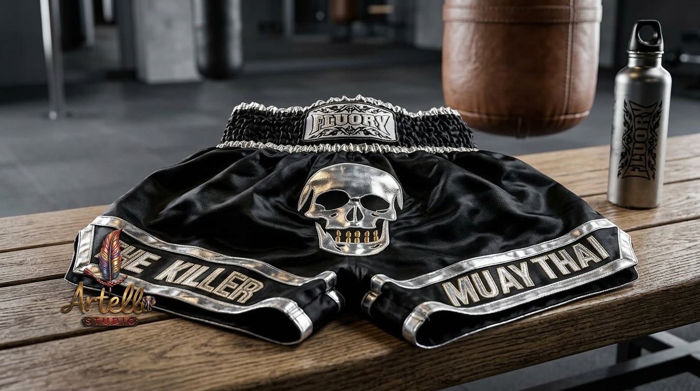 🥊 FLUORY Professional Muay Thai Shorts - High-Performance Polyester Training Trunks for Men, Women & Kids - Quick-Dry Breathable Kickboxing Gear - Advanced Combat Sports Apparel for MMA & Boxing Excellence