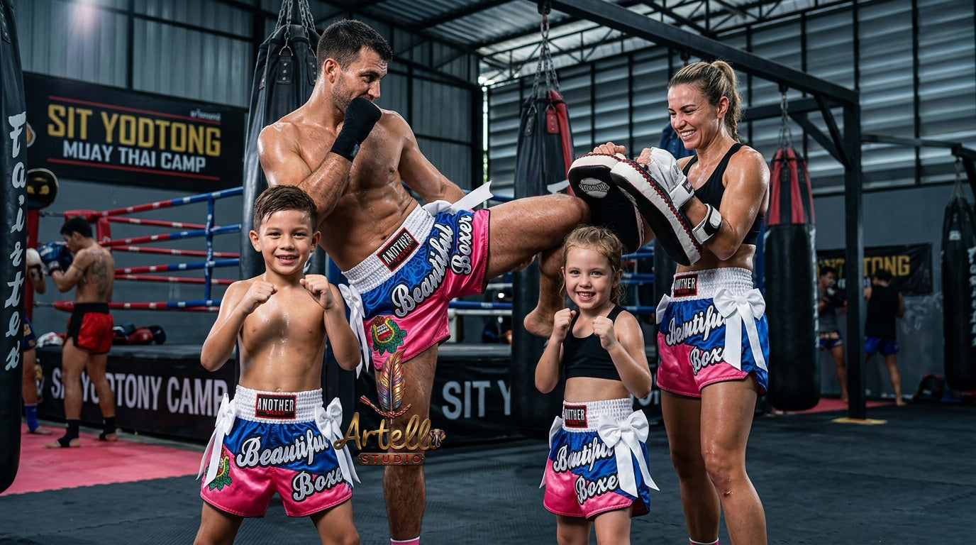 🥊 Muay Thai Shorts Kickboxing MMA Fight Shorts for Men Women Kids – Thai Boxing Training Gear, Breathable Quick Dry Martial Arts Combat Shorts