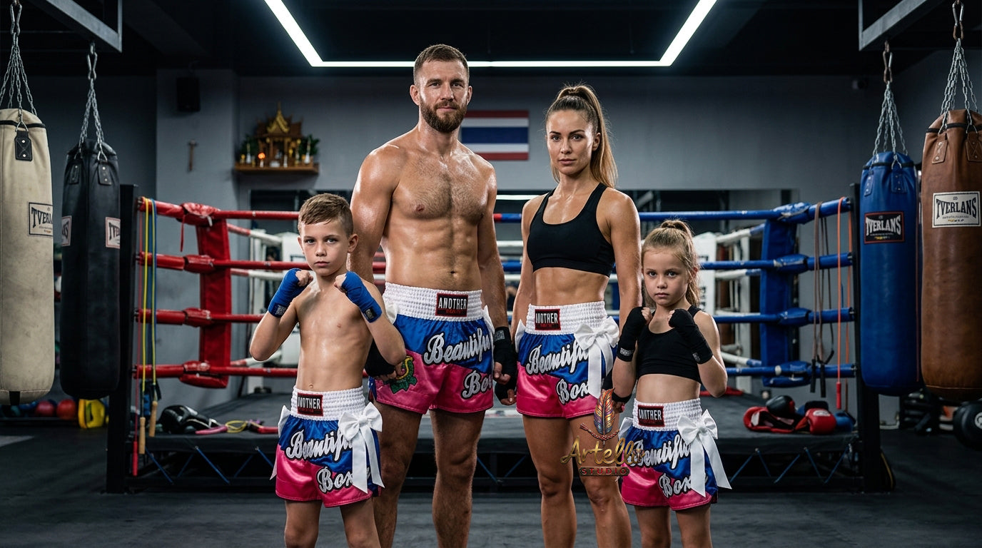 🥊 Muay Thai Shorts Kickboxing MMA Fight Shorts for Men Women Kids – Thai Boxing Training Gear, Breathable Quick Dry Martial Arts Combat Shorts