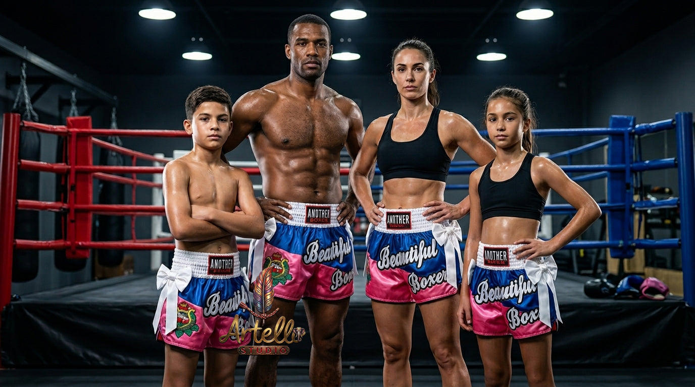 🥊 Muay Thai Shorts Kickboxing MMA Fight Shorts for Men Women Kids – Thai Boxing Training Gear, Breathable Quick Dry Martial Arts Combat Shorts