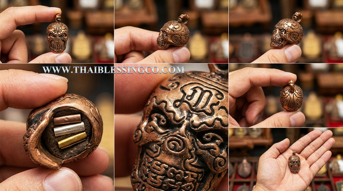 💀 First Edition "Golden Skull" (Sap Mang Khang) Copper Edition: The Sovereign Talisman of Truth, Wealth, and Ancient Influence