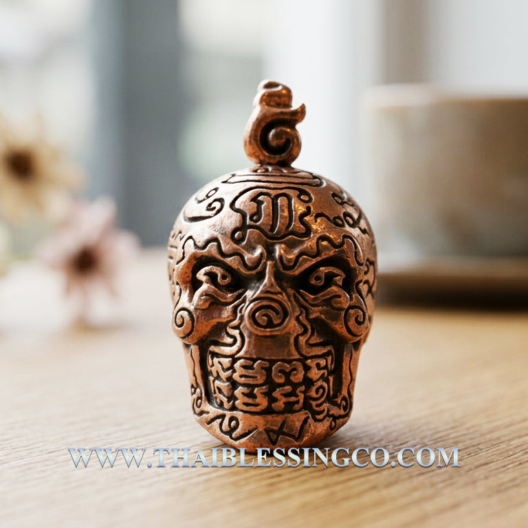 💀 First Edition "Golden Skull" (Sap Mang Khang) Copper Edition: The Sovereign Talisman of Truth, Wealth, and Ancient Influence