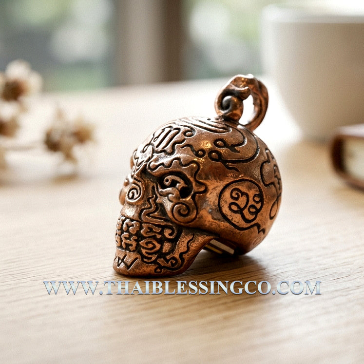 💀 First Edition "Golden Skull" (Sap Mang Khang) Copper Edition: The Sovereign Talisman of Truth, Wealth, and Ancient Influence