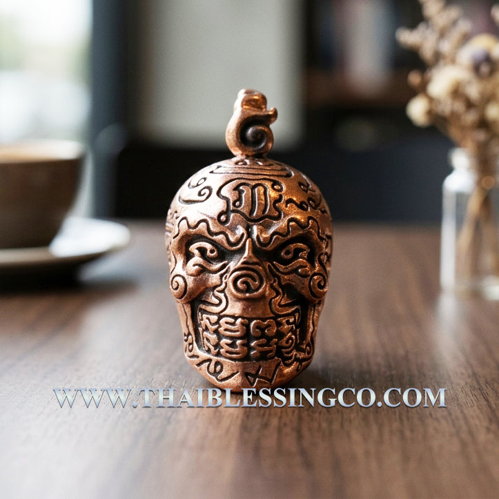 💀 First Edition "Golden Skull" (Sap Mang Khang) Copper Edition: The Sovereign Talisman of Truth, Wealth, and Ancient Influence