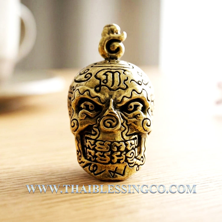 💀 First Edition "Golden Skull" (Sap Mang Khang): The Sovereign Talisman of Truth, Wealth, and Ancient Influence