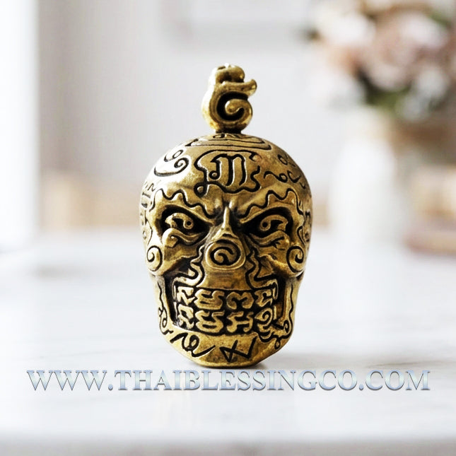 💀 First Edition "Golden Skull" (Sap Mang Khang): The Sovereign Talisman of Truth, Wealth, and Ancient Influence