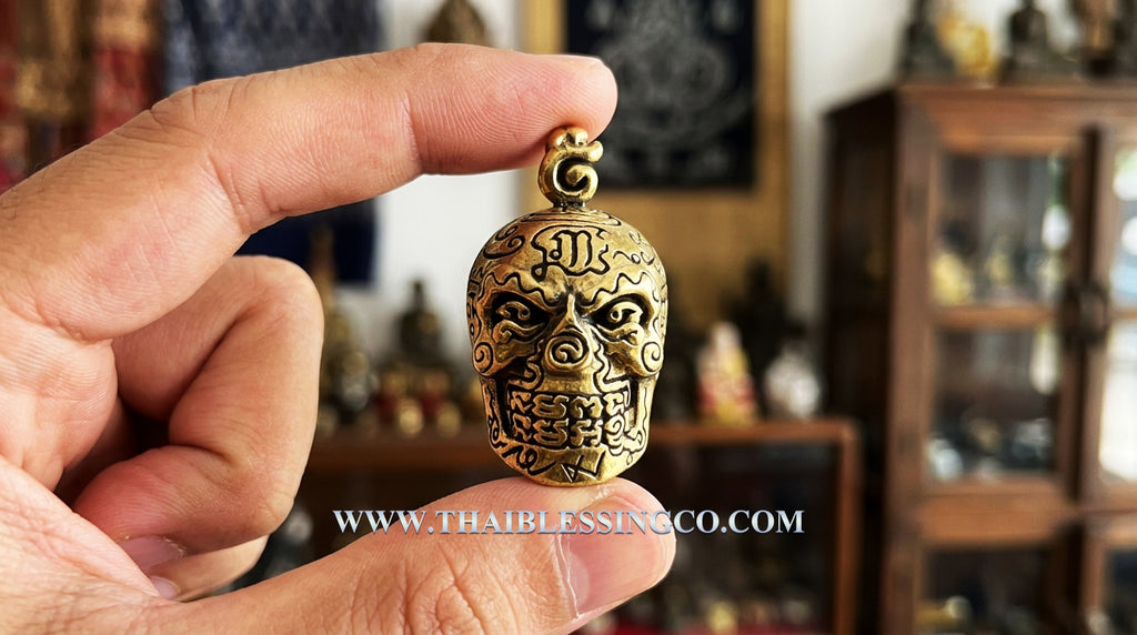 💀 First Edition "Golden Skull" (Sap Mang Khang): The Sovereign Talisman of Truth, Wealth, and Ancient Influence