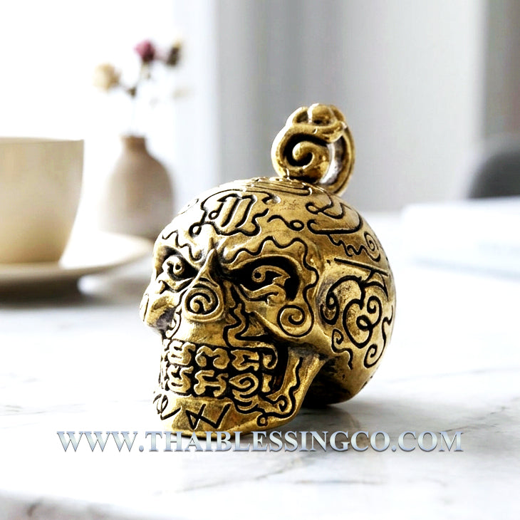 💀 First Edition "Golden Skull" (Sap Mang Khang): The Sovereign Talisman of Truth, Wealth, and Ancient Influence