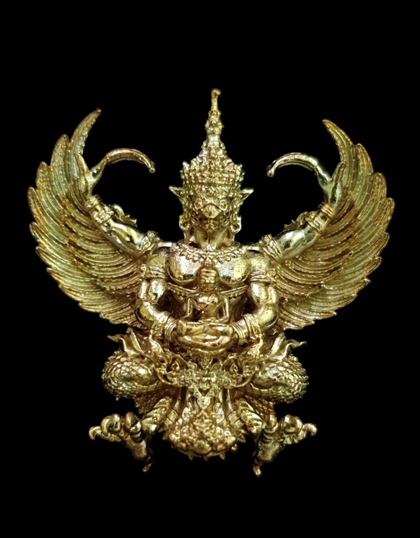 🪙 “Flowing‑Wealth Garuda Tycoon Crest – Large Prosperity & Protection Guardian from Wat Phra Mahathat, Ban Chiang Golden Alloy”