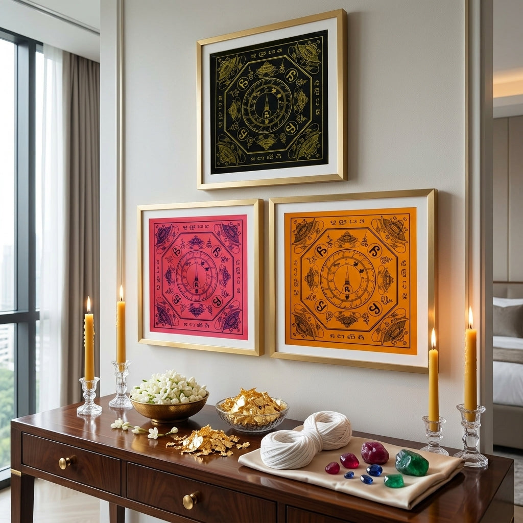 ✨👑 Sacred Srivijaya Sovereign Blessing Yantra Cloth - Achan Plian Hatya Non 2019 Legacy Scroll, Omnidirectional Wealth Attraction Shield, Premium Corporate Authority Spiritual Wall Art