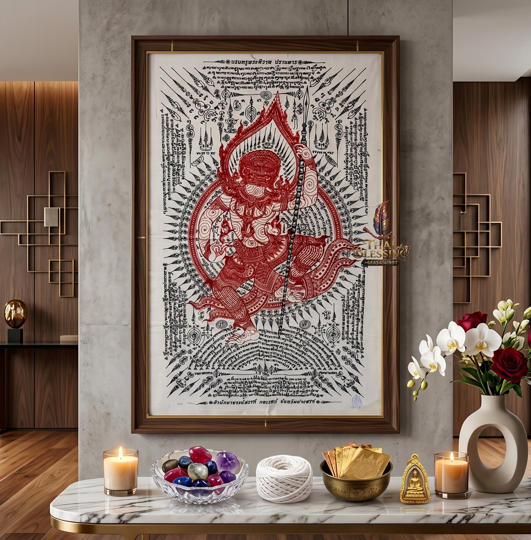 ✨👑👁️ Sacred Esoteric Grandmaster Overlord Ynt Cloth - Achan San Khong Wet Ang Thong Consecrated Large Legacy Masterpiece (110x65 cm), Ultimate Adversary Dissolution Shield, Premium Executive Fortune & Absolute Authority Matrix