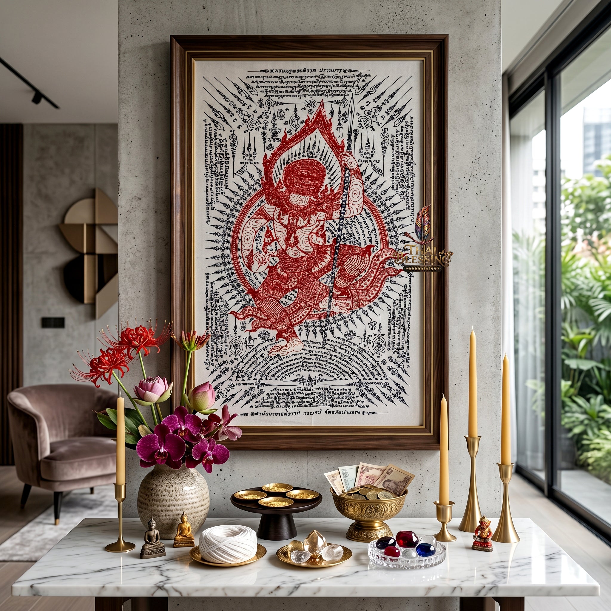 ✨👑👁️ Sacred Esoteric Grandmaster Overlord Ynt Cloth - Achan San Khong Wet Ang Thong Consecrated Large Legacy Masterpiece (110x65 cm), Ultimate Adversary Dissolution Shield, Premium Executive Fortune & Absolute Authority Matrix