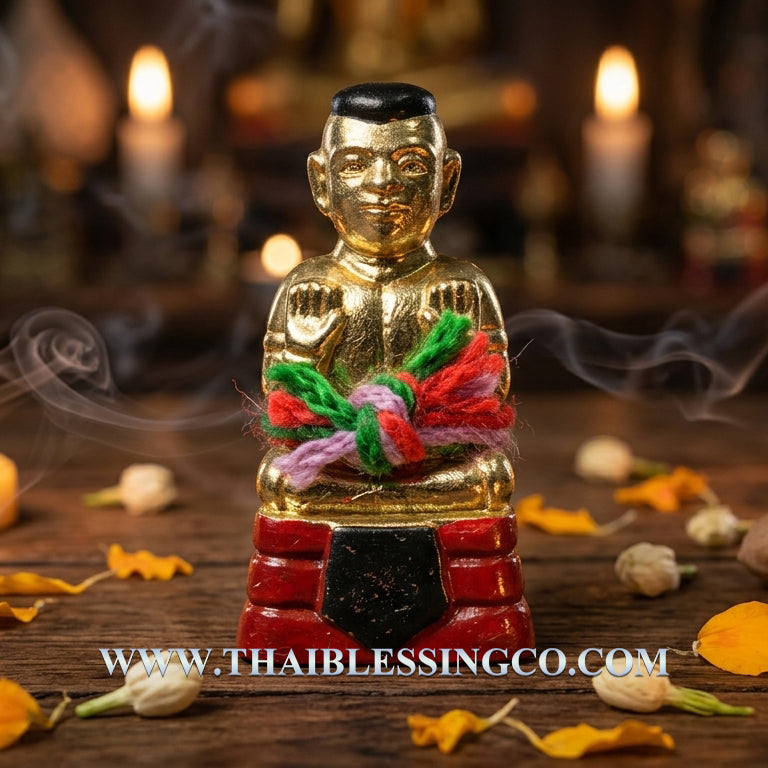 ✨ Golden Abundance Guardian: Blessed "Kuman Thong Phoem Sap" Amulet – Sacred "Stang" Bronze Wealth Magnet & Prosperity Talisman (2023 Edition by Luang Pu Kao)
