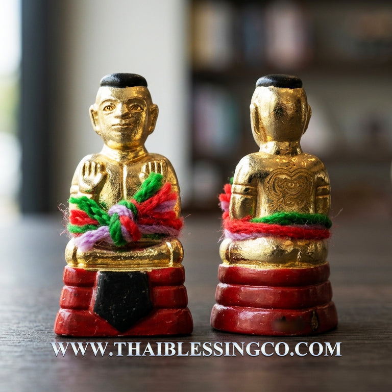 ✨ Golden Abundance Guardian: Blessed "Kuman Thong Phoem Sap" Amulet – Sacred "Stang" Bronze Wealth Magnet & Prosperity Talisman (2023 Edition by Luang Pu Kao)