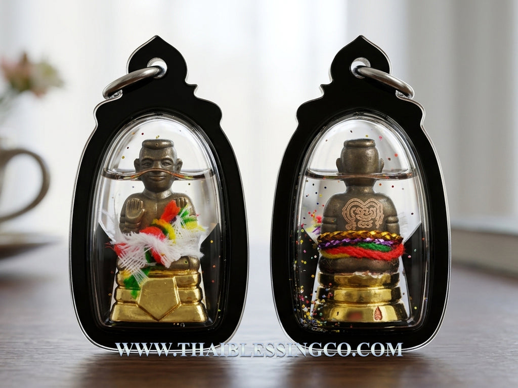 ✨ Golden Kuman Thong "Pherm Sap" Treasure Multiplier Authentic Thai Wealth-Attracting Talisman Encased in Sacred Attraction Oil for Exponential Prosperity, Business Success, and Divine Protection (Wat Mai Phadung Khet)