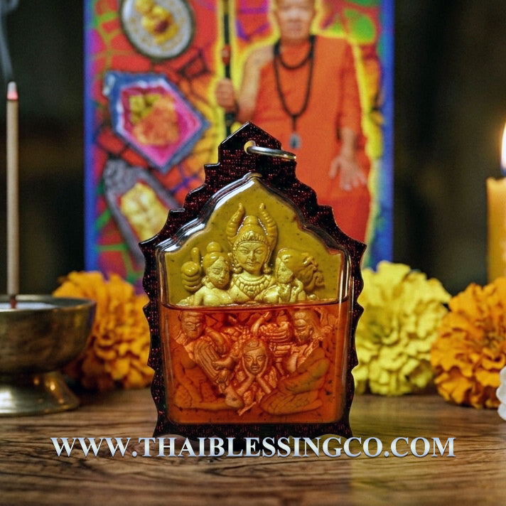 👑 Golden Radiance Phaya Khao Kham "Billionaire Seduction" Sacred Amulet Authentic Thai Wealth-Attracting Talisman Infused with Yellow Solar Charm Powders and Gold Leaf for Supreme Charisma, Career Favor, and Prosperity Rituals