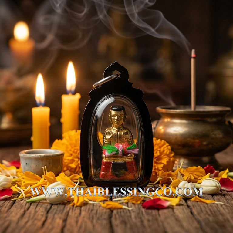 ✨ Golden Abundance Guardian: Blessed "Kuman Thong Phoem Sap" Amulet – Sacred "Stang" Bronze Wealth Magnet & Prosperity Talisman (2023 Edition by Luang Pu Kao)