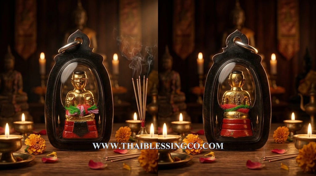 ✨ Golden Abundance Guardian: Blessed "Kuman Thong Phoem Sap" Amulet – Sacred "Stang" Bronze Wealth Magnet & Prosperity Talisman (2023 Edition by Luang Pu Kao)