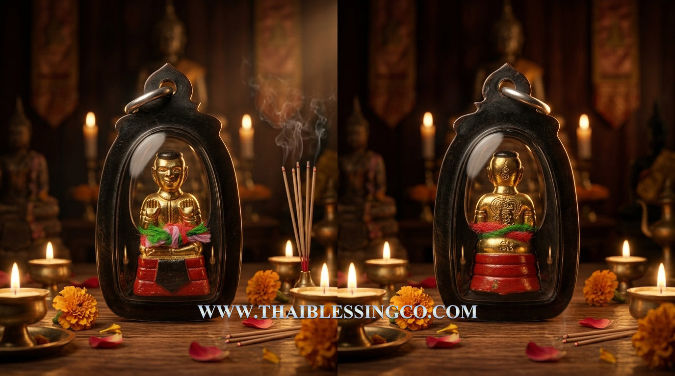 ✨ Golden Abundance Guardian: Blessed "Kuman Thong Phoem Sap" Amulet – Sacred "Stang" Bronze Wealth Magnet & Prosperity Talisman (2023 Edition by Luang Pu Kao)