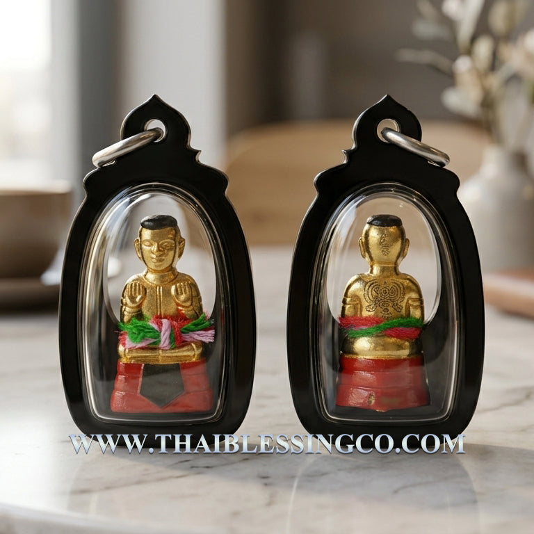 ✨ Golden Abundance Guardian: Blessed "Kuman Thong Phoem Sap" Amulet – Sacred "Stang" Bronze Wealth Magnet & Prosperity Talisman (2023 Edition by Luang Pu Kao)