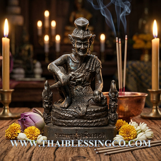 ✨ Grand Master Lersi Narot Sovereign: Authentic Thai Luang Pu Kambu Sacred Navalyoha Metal Talisman for Instant Prosperity, Miracle Protection & Career Mastery (Wat Kud Chomphu 2554 Edition) ✨