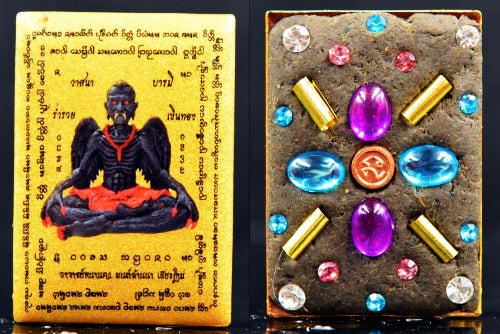 🌌 Supreme Wish-Granting Deity: "Pu Kai Kaew" Locket by Ajarn Nan Kong (Lanna Magic) – Unlock Wealth & Influence Yellow+Waterprooof Casing