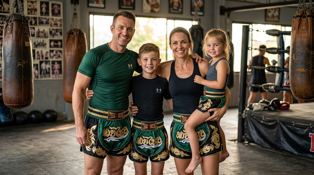 🥊The Warrior’s Glory: Authentic Premium Thai Pattern Muay Thai Shorts – Double-Layered Professional Satin Boxing Trunks, Handcrafted Factory-Direct Export Grade for Adults and Kids (Green and black Muay Thai shorts)