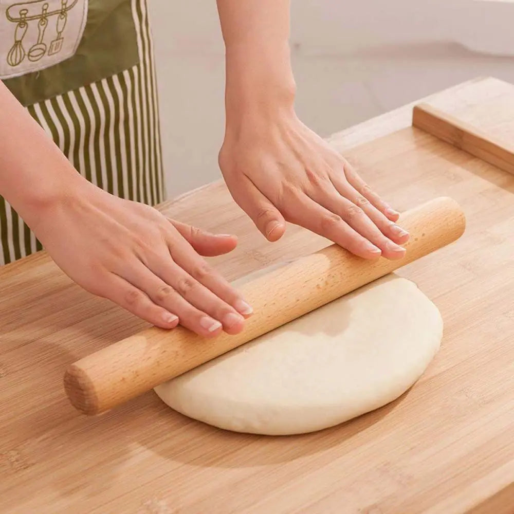 Portable Natural Wooden Rolling Pin – Solid Beech Dough Roller for Cooking & Baking, Non-stick & Durable Kitchen Tool (Multiple Sizes)﻿