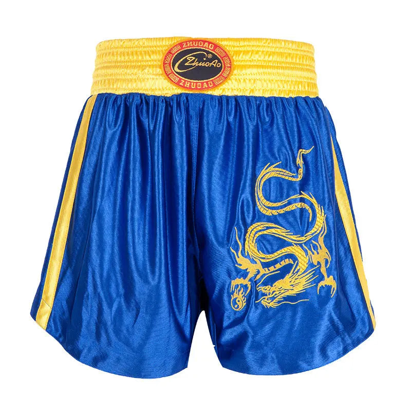 🥊The Apex Warrior Muay Thai Shorts: Professional Combat Performance Trunks – High-Definition Embroidery, Breathable Satin-Polyester, Custom Name/Logo Support, and Traditional Wide-Waistband Fit for Men, Women, and Kids
