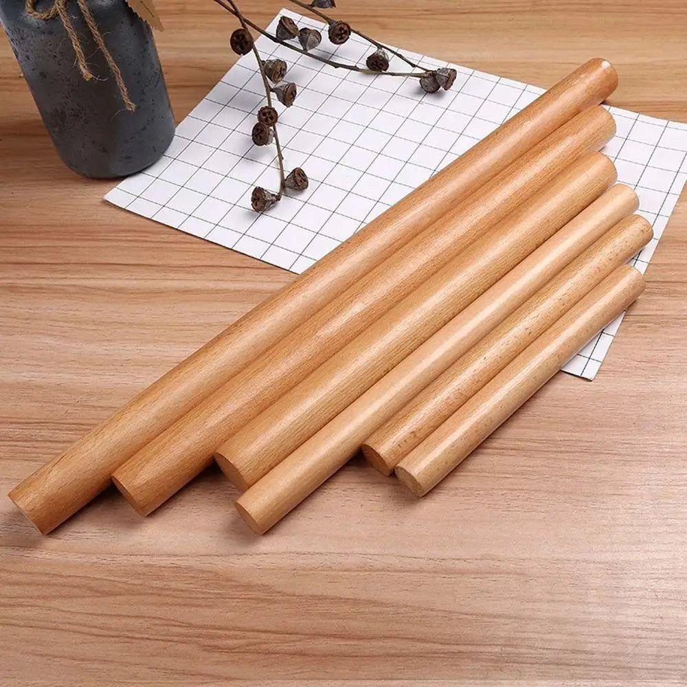 Portable Natural Wooden Rolling Pin – Solid Beech Dough Roller for Cooking & Baking, Non-stick & Durable Kitchen Tool (Multiple Sizes)﻿