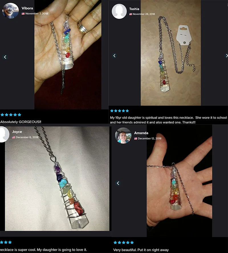 ✨ Chakra Balancing Quartz Necklace – Spiritual Healing Jewelry for Energy Alignment and Wellness