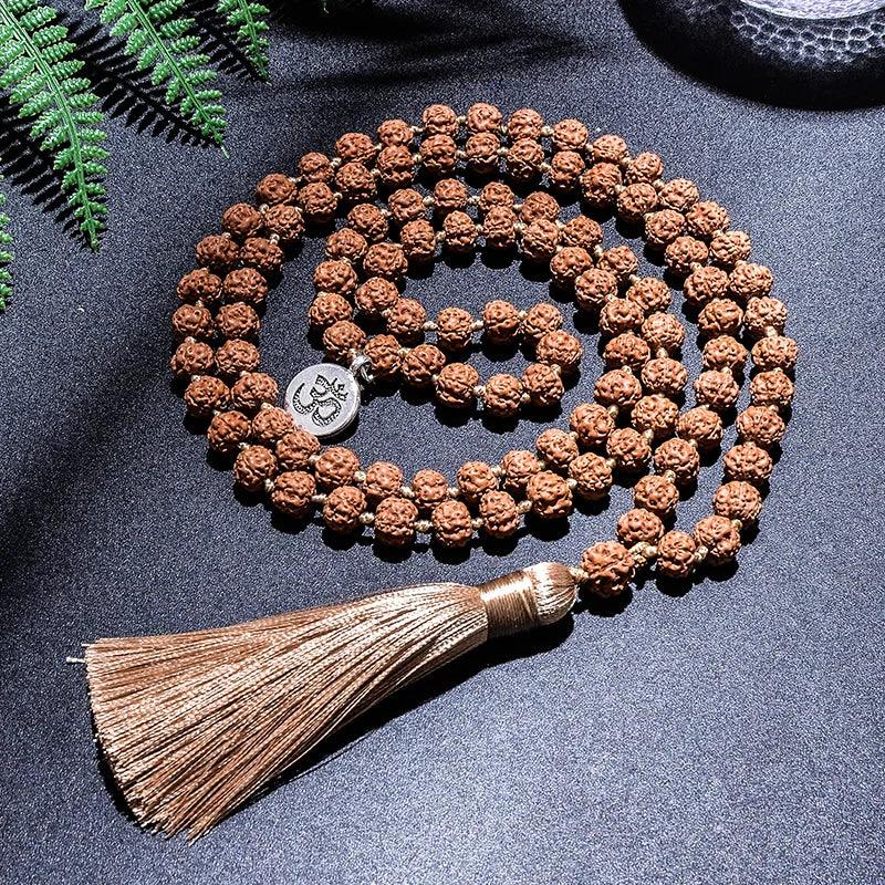 🕉️ The "Tears of Shiva" Collection: Authentic 5-Mukhi Rudraksha Knotted 108 Mala & Bracelet