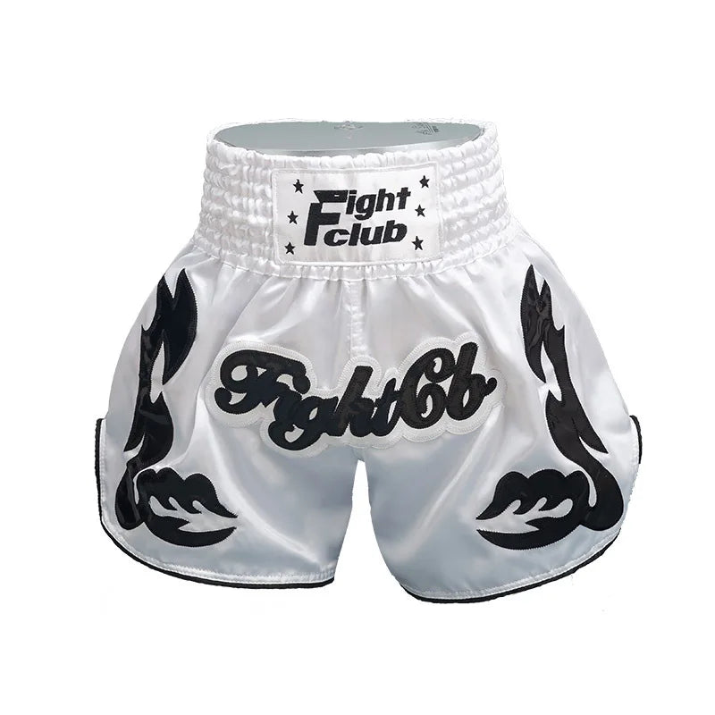 🥊The Apex Warrior Muay Thai Shorts: Professional Combat Performance Trunks – High-Definition Embroidery, Breathable Satin-Polyester, Custom Name/Logo Support, and Traditional Wide-Waistband Fit for Men, Women, and Kids