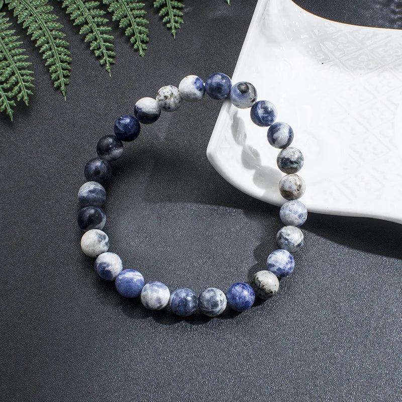💙 Natural Flower Blue Sodalite Hand-Knotted 108 Mala Beads: The Stone of Truth & Inner Peace – Throat Chakra Healing Meditation Necklace & Yoga Rosary