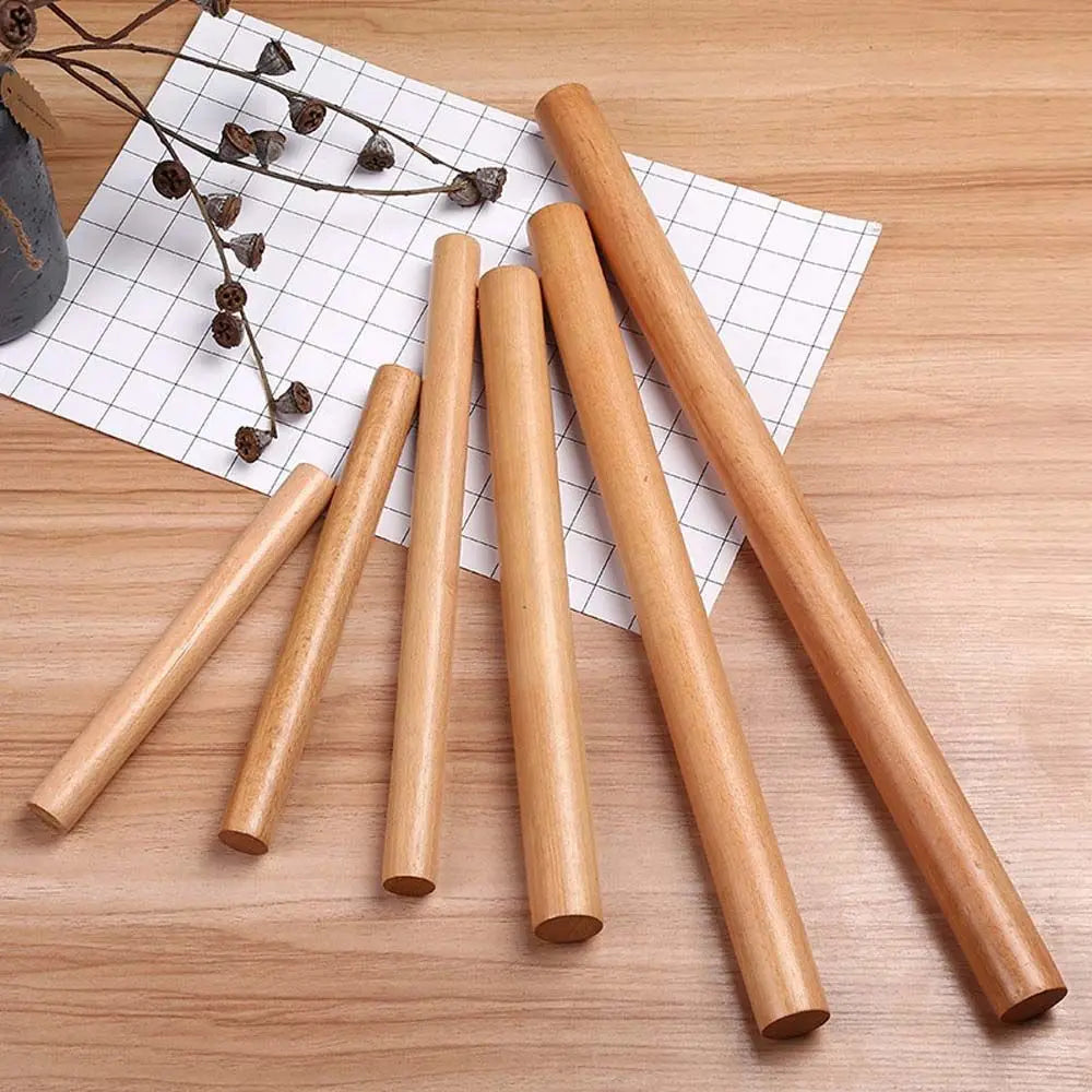 Portable Natural Wooden Rolling Pin – Solid Beech Dough Roller for Cooking & Baking, Non-stick & Durable Kitchen Tool (Multiple Sizes)﻿