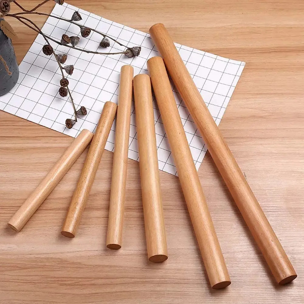 Portable Natural Wooden Rolling Pin – Solid Beech Dough Roller for Cooking & Baking, Non-stick & Durable Kitchen Tool (Multiple Sizes)﻿