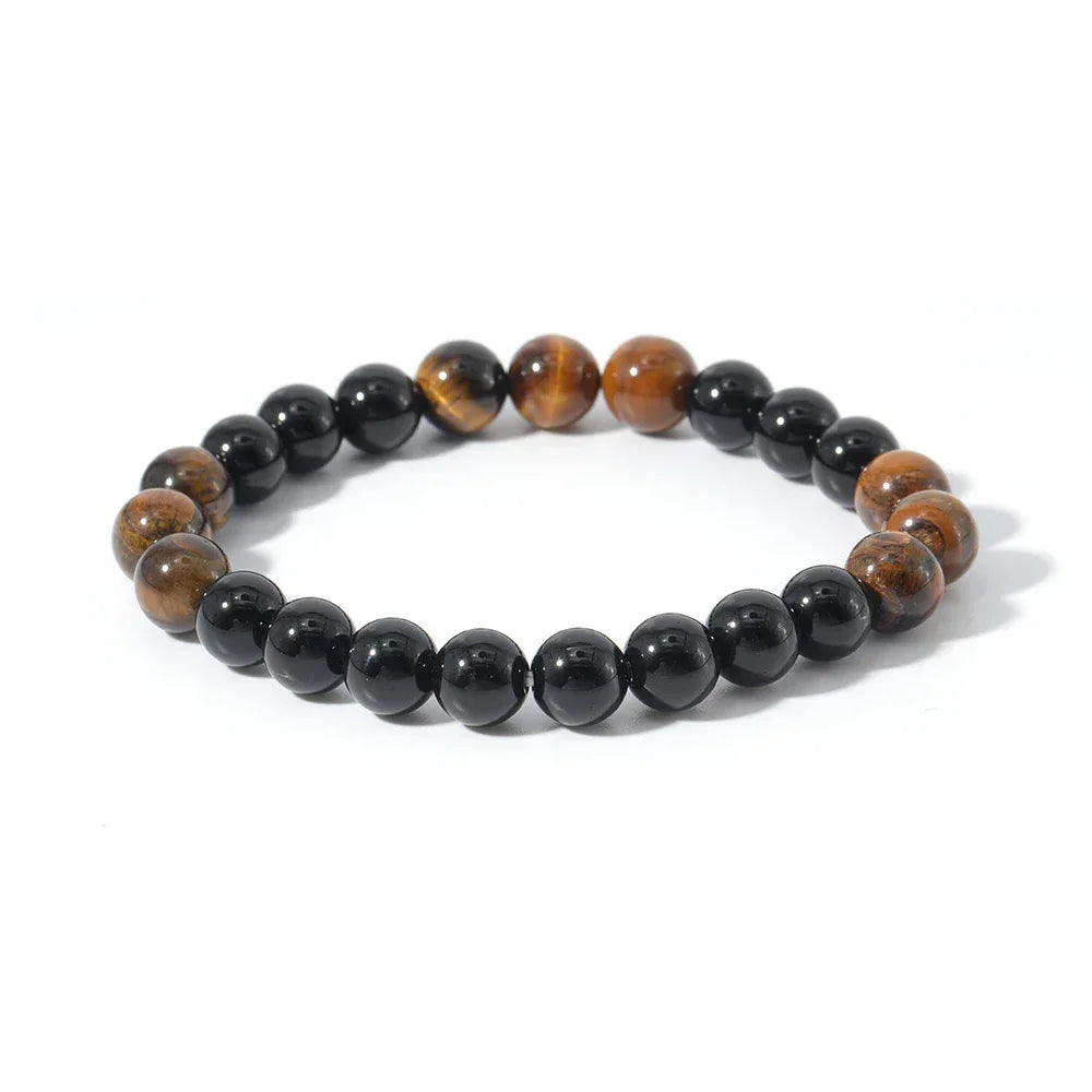 🐅 The "Grounded Warrior" Set: Tiger’s Eye & Black Onyx 108 Mala Necklace + Bracelet