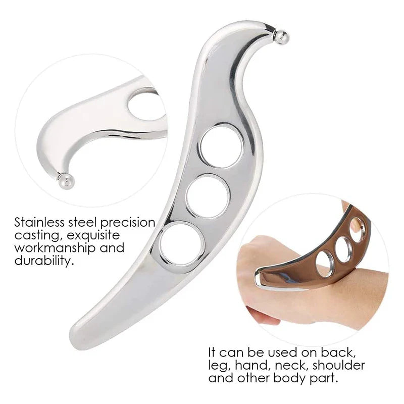 Stainless Steel Gua Sha Tool – Manual Scraping Massage Tool for Physical Therapy, Pain Relief, and Myofascial Release﻿