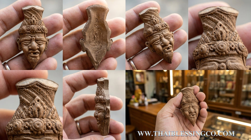 ✨ Imperial Grandmaster Hermit "Ruesi Phetchalukan": Sacred Ancestral Head Amulet for Career Mastery, Destiny Correction, and Infinite Charisma by Luang Pu Jak, Wat Khao Rang Kai (Royal Lineage Edition, Rare "Sow-Long" Herbal Infusion)