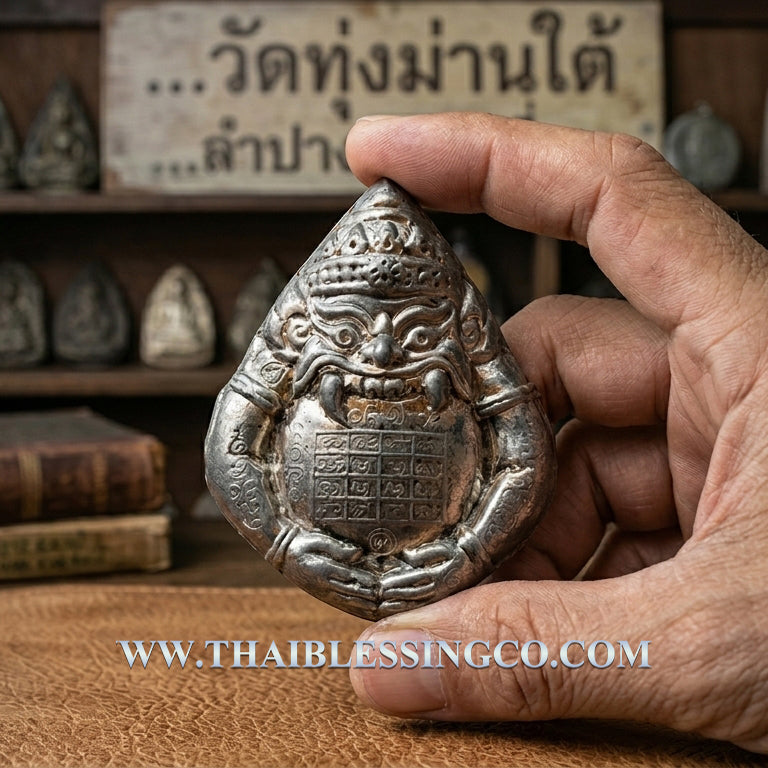 ✨ Imperial Rahu "The Fate-Changer": Sacred Lead-Cast Eclipse Deity with Kruba Nanta’s Million-Baht Coconut Shell Powder and Ancient Lanna Sorcery by Kruba Lert, Wat Thung Man Tai (Limited 2010 High-Vibe Edition)