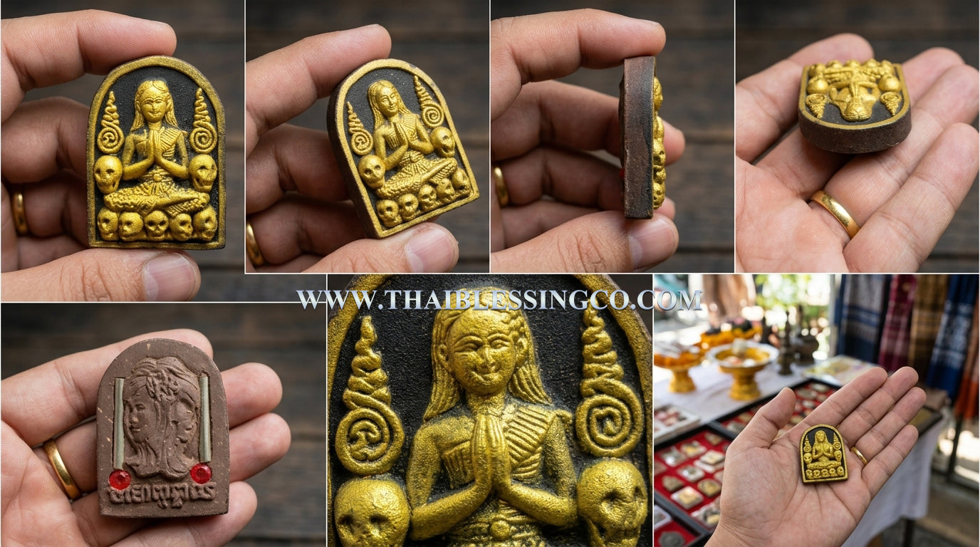 ✨ The Immortal Nang Prai Krasib Whisperer of Fortune: Consecrated Necromantic Astral Talisman by Luang Phor Somsak Kosalo, Kanchanaburi – Authentic Thai Occult Amulet for Supernatural Windfall Luck, Extreme Attraction, and Ghostly Guided Prosperity ✨