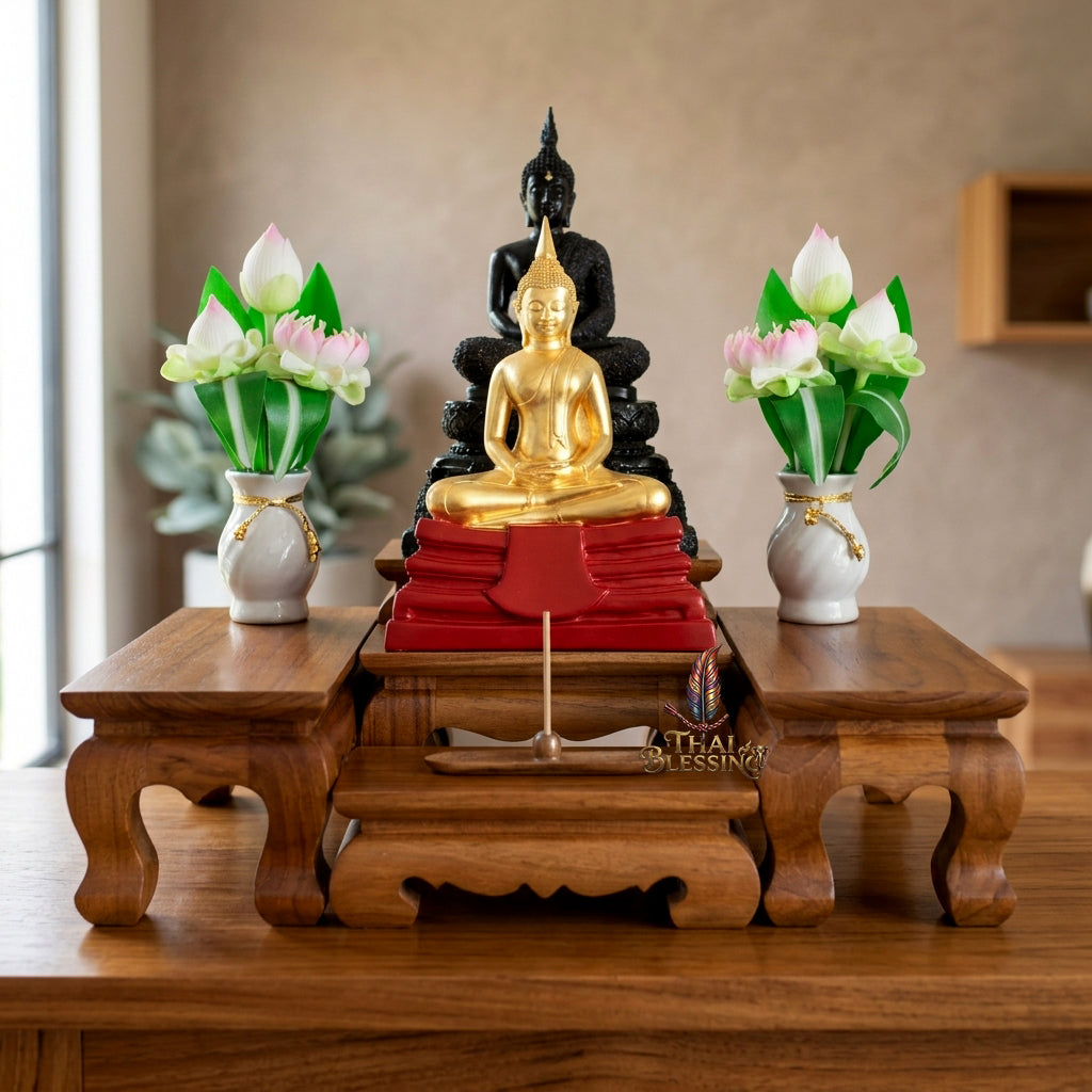🔱 Handcrafted Premium Golden Teak Miniature Altar Series: Authentic 100% Teak Mastery – Two Tactical Modular Configurations (4-Piece Hierarchy Matrix & 2-Piece Dual-Style Core) for Space-Saving Sanctuaries, Luxury Condos & Corporate Workspaces!
