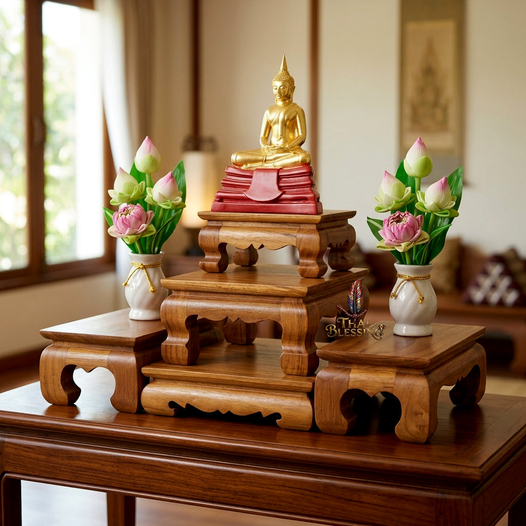 🔱 Handcrafted Premium Golden Teak Miniature Altar Series: Authentic 100% Teak Mastery – Two Tactical Modular Configurations (4-Piece Hierarchy Matrix & 2-Piece Dual-Style Core) for Space-Saving Sanctuaries, Luxury Condos & Corporate Workspaces!