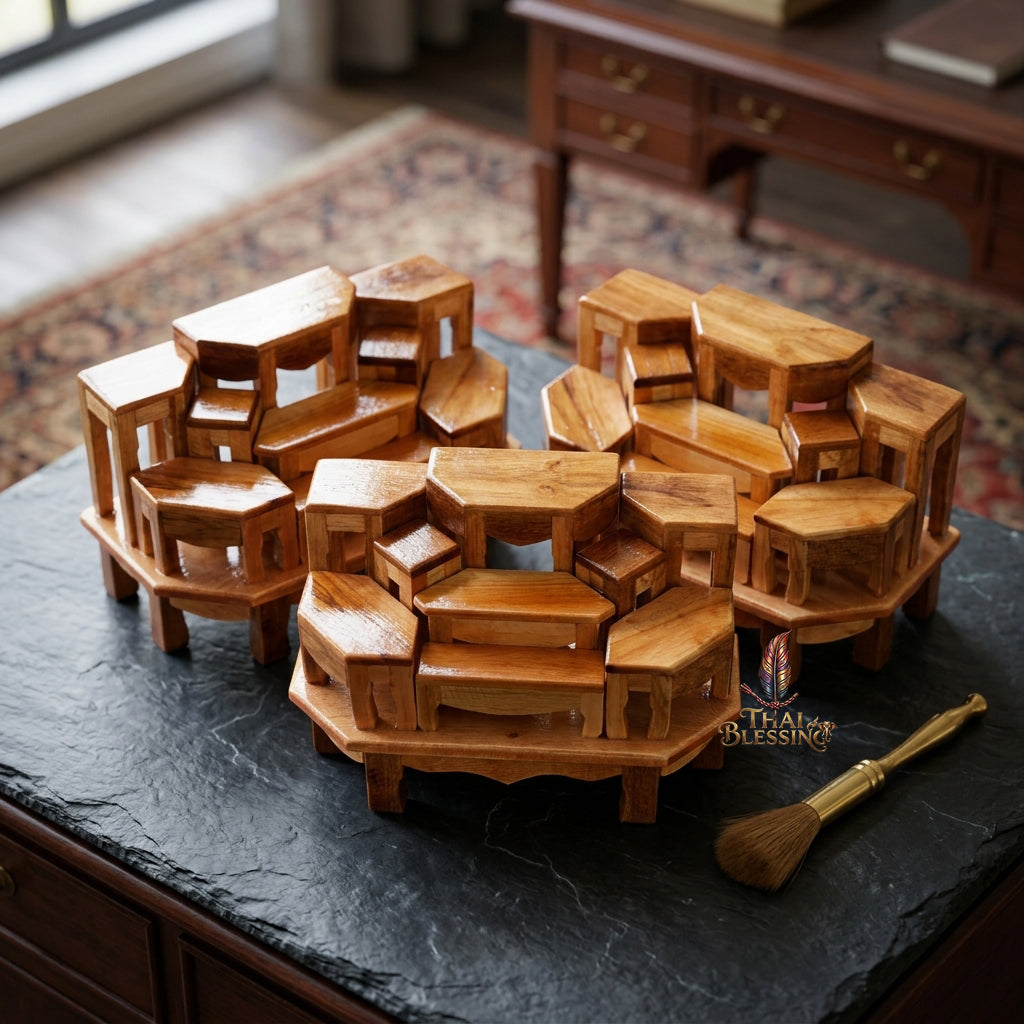 🔱 Handcrafted Premium Hardwood Corner Altar Stand (The Sovereign Geometric Matrix): The Ultimate Space-Saving, High-Vibration Corner Solution for Home Altars, Executive Suites & Limited Spiritual Spaces!