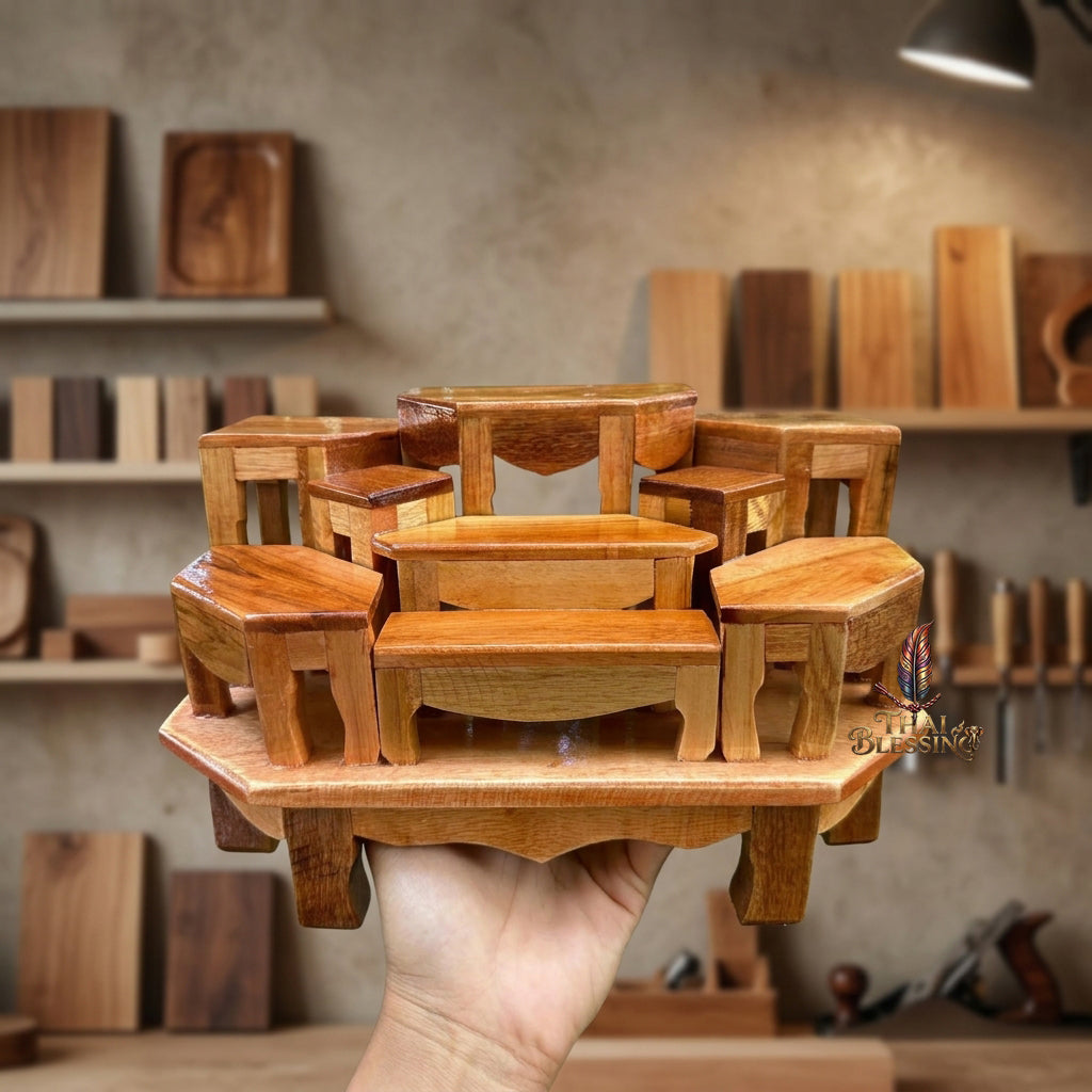🔱 Handcrafted Premium Hardwood Corner Altar Stand (The Sovereign Geometric Matrix): The Ultimate Space-Saving, High-Vibration Corner Solution for Home Altars, Executive Suites & Limited Spiritual Spaces!